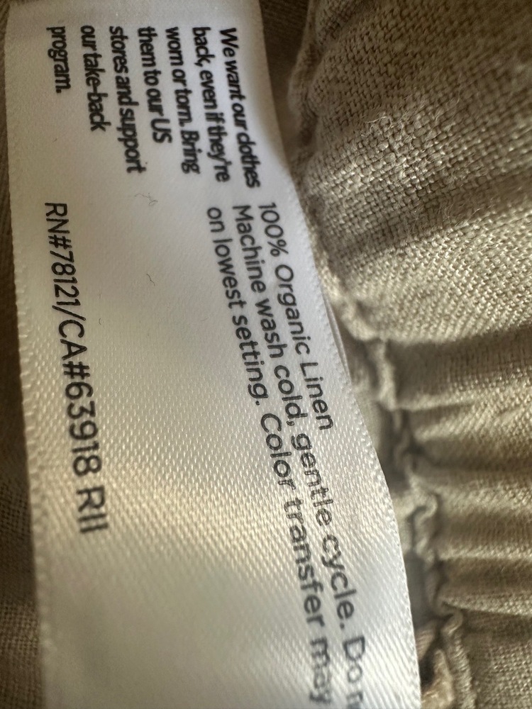 Eileen Fisher Skirt Size XL Beige Tan A-Line Elastic Waistband 100%Organic Linen - Picture 5 of 7